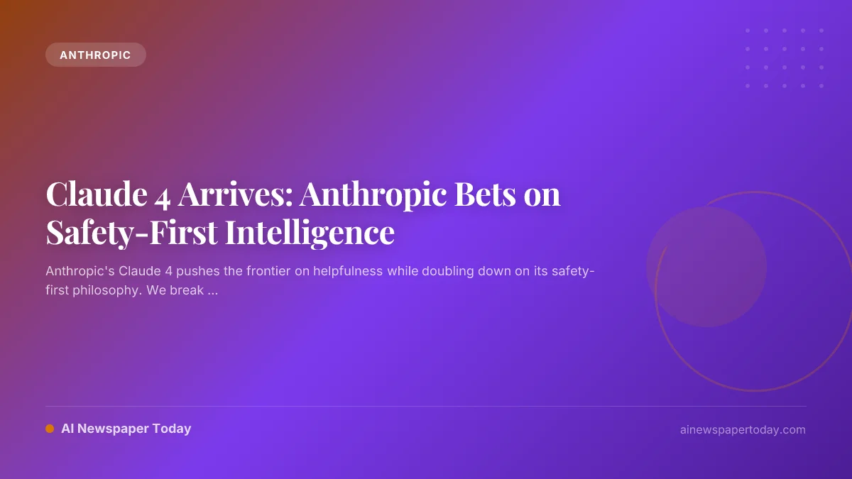 Claude 4 Arrives: Anthropic Bets on Safety-First Intelligence
