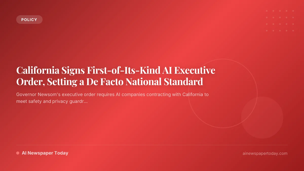 California Signs First-of-Its-Kind AI Executive Order, Setting a De Facto National Standard