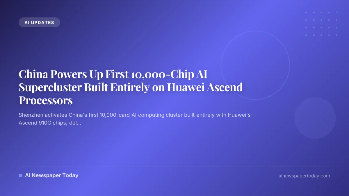 China Powers Up First 10,000-Chip AI Supercluster Built Entirely on Huawei Ascend Processors