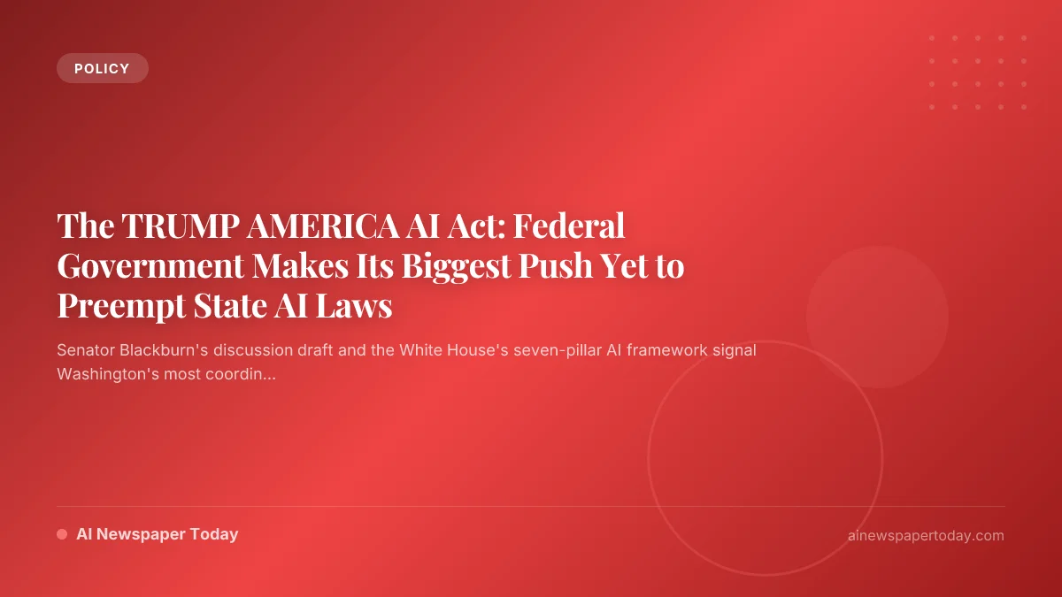 The TRUMP AMERICA AI Act: Federal Government Makes Its Biggest Push Yet to Preempt State AI Laws