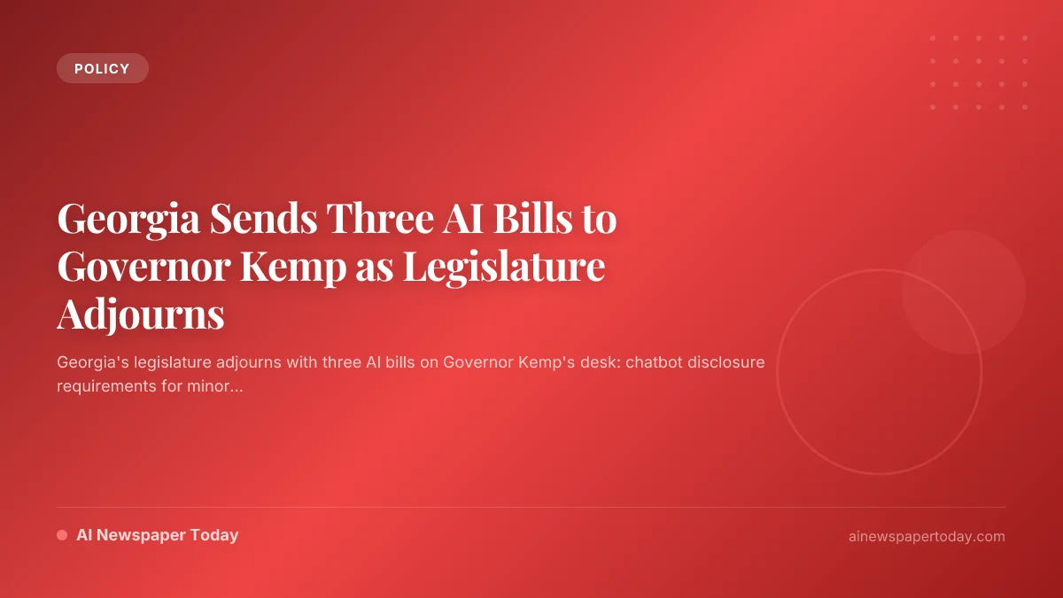 Georgia Sends Three AI Bills to Governor Kemp as Legislature Adjourns