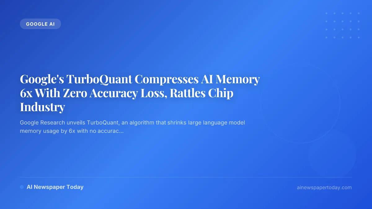 Google's TurboQuant Compresses AI Memory 6x With Zero Accuracy Loss, Rattles Chip Industry