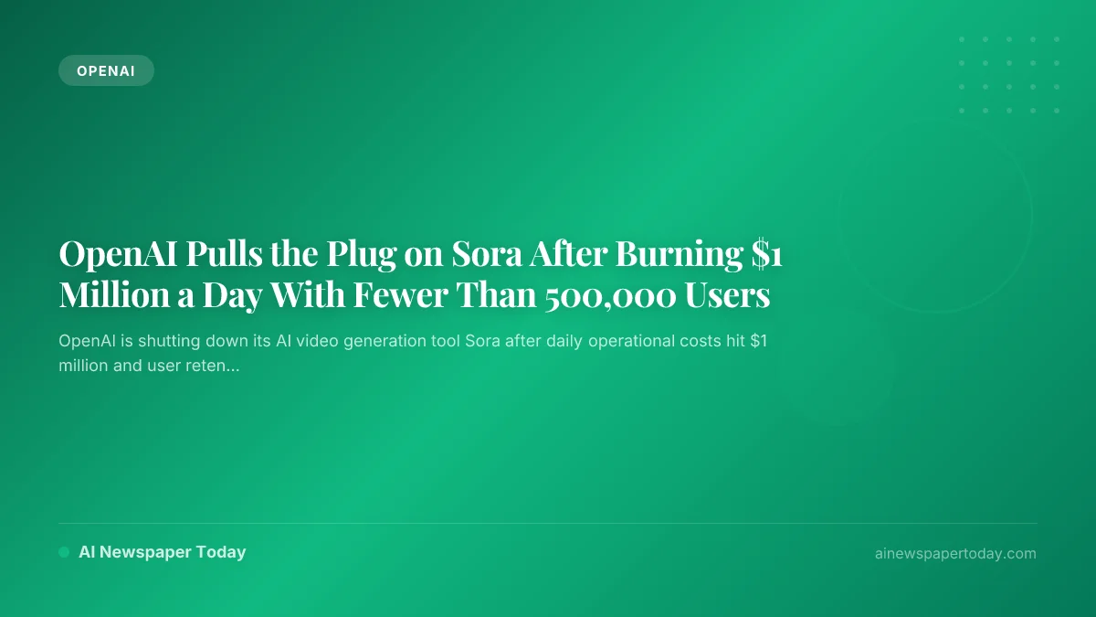 OpenAI Pulls the Plug on Sora After Burning $1 Million a Day With Fewer Than 500,000 Users