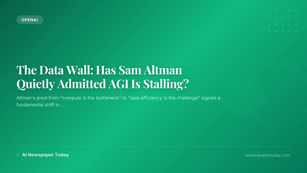 The Data Wall: Has Sam Altman Quietly Admitted AGI Is Stalling?