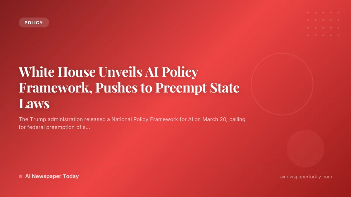 White House Unveils AI Policy Framework, Pushes to Preempt State Laws